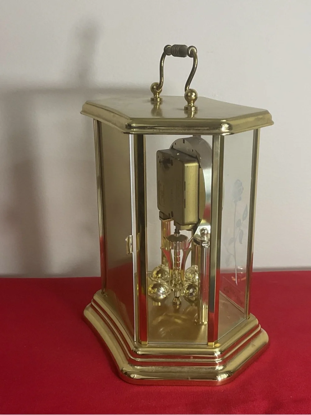 German Concordia Quartz Anniversary Clock, Westminster Chime, Gold-Tone with Ros